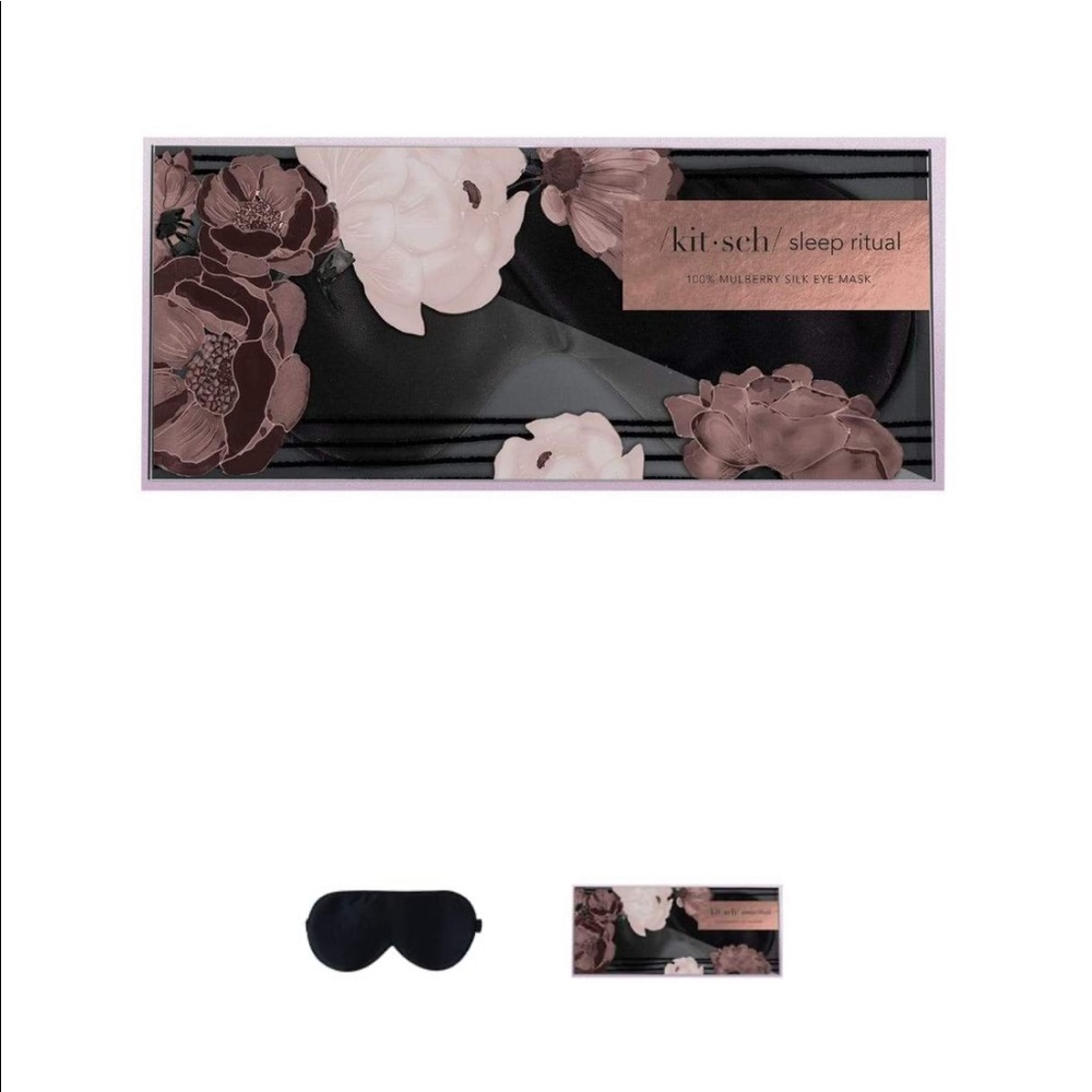 NWOT Kitsch 100% Silk Eye Mask Black
